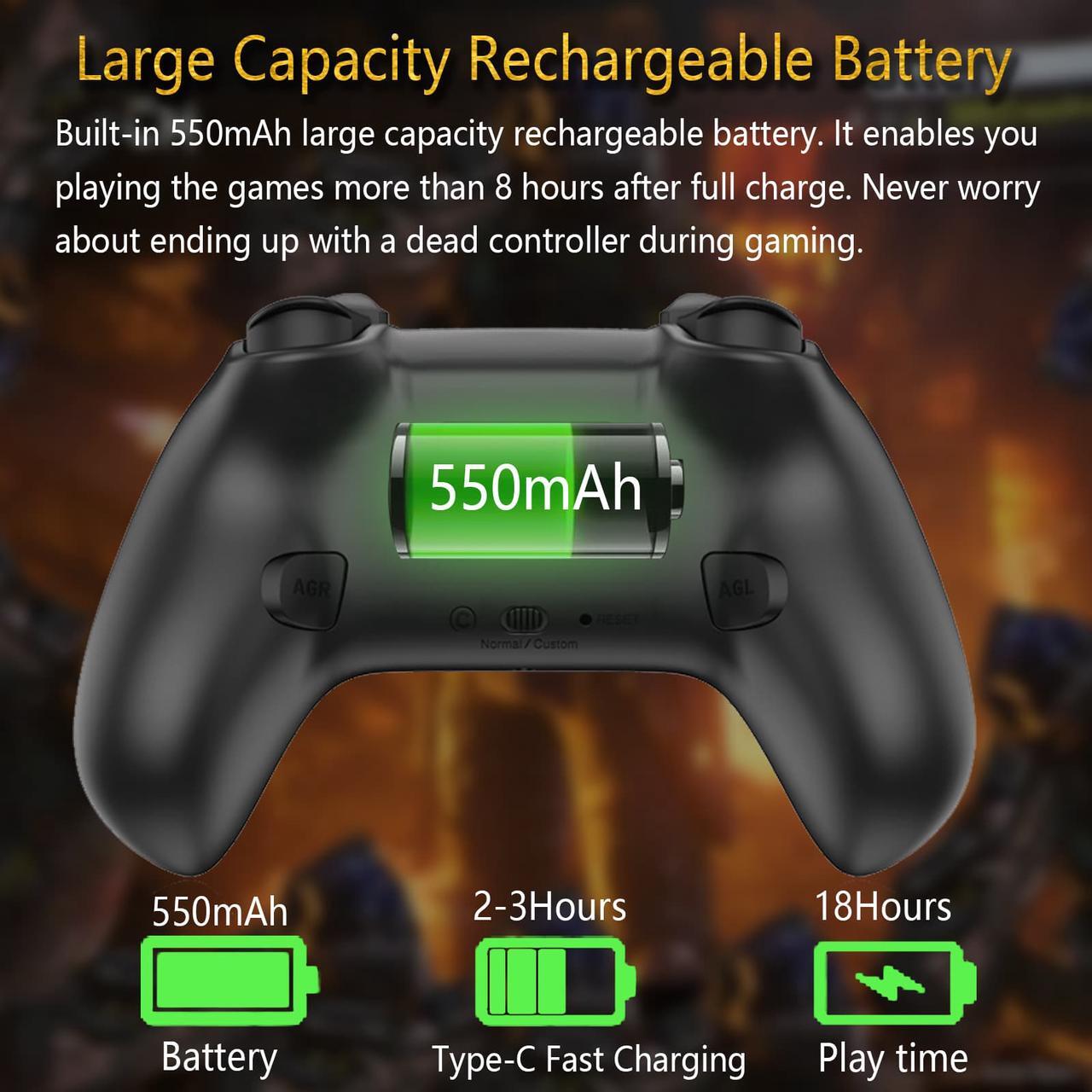 Alt view image 3 of 7 - iOS Phone Controller for iPhone iPad, Mobile Wireless Bluetooth MFI Gaming Gamepad Joystick with Phone Holder Clip for iOS 13.4+ Support Call Of Duty Mobile (COD) Modern Combat 5 Gams, Direct Play
