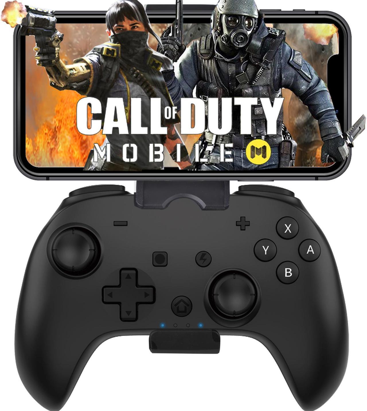 Main image of iOS Phone Controller for iPhone iPad, Mobile Wireless Bluetooth MFI Gaming Gamepad Joystick with Phone Holder Clip for iOS 13.4+ Support Call Of Duty Mobile (COD) Modern Combat 5 Gams, Direct Play