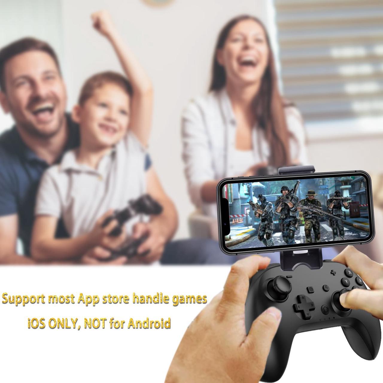 Alt view image 7 of 7 - iOS Phone Controller for iPhone iPad, Mobile Wireless Bluetooth MFI Gaming Gamepad Joystick with Phone Holder Clip for iOS 13.4+ Support Call Of Duty Mobile (COD) Modern Combat 5 Gams, Direct Play