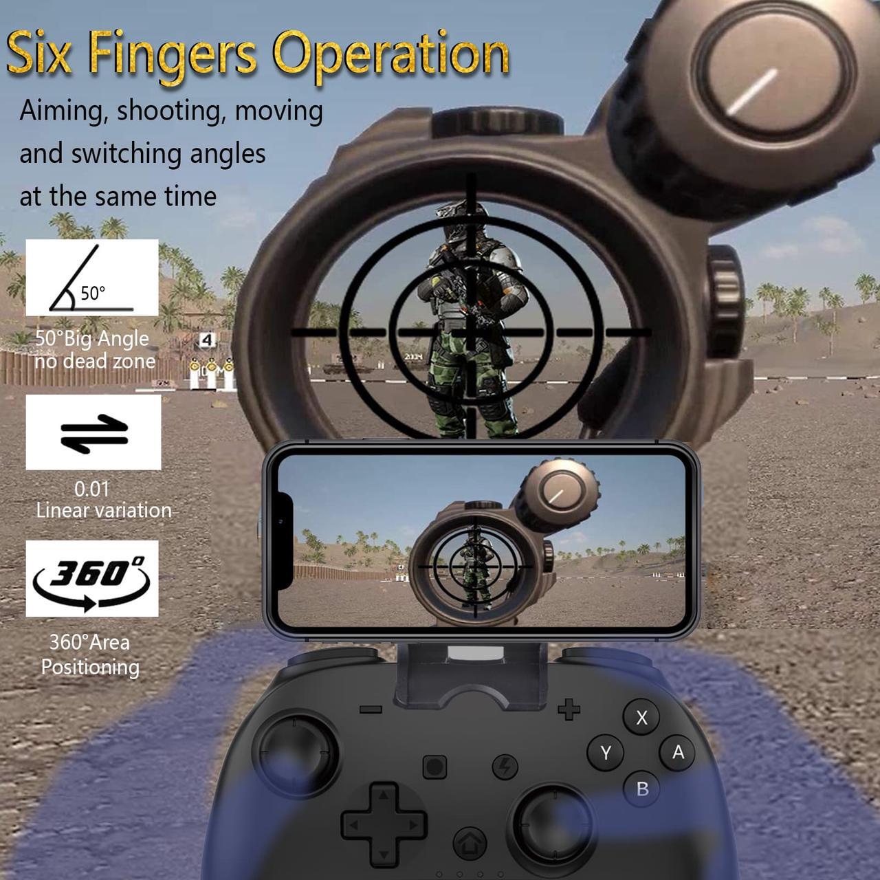 Alt view image 4 of 7 - iOS Phone Controller for iPhone iPad, Mobile Wireless Bluetooth MFI Gaming Gamepad Joystick with Phone Holder Clip for iOS 13.4+ Support Call Of Duty Mobile (COD) Modern Combat 5 Gams, Direct Play