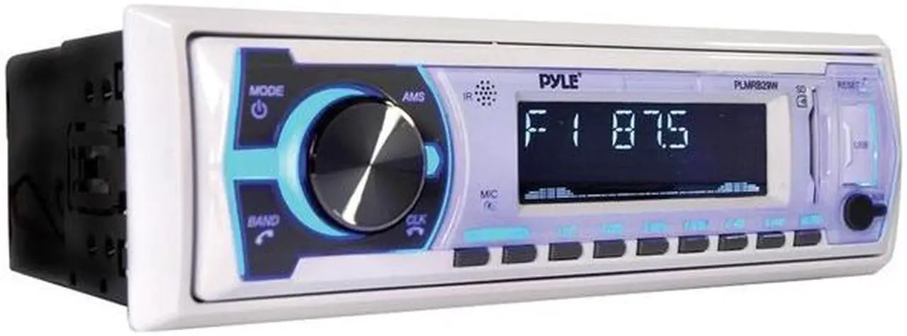 Alt view image 2 of 2 - Pyle Bluetooth Marine Stereo Receiver | AM/FM Radio System | Wireless Music Streaming with Hands-Free Talking | USB/SD/MP3/AUX | Remote Control | Single DIN (PLMRB29W)