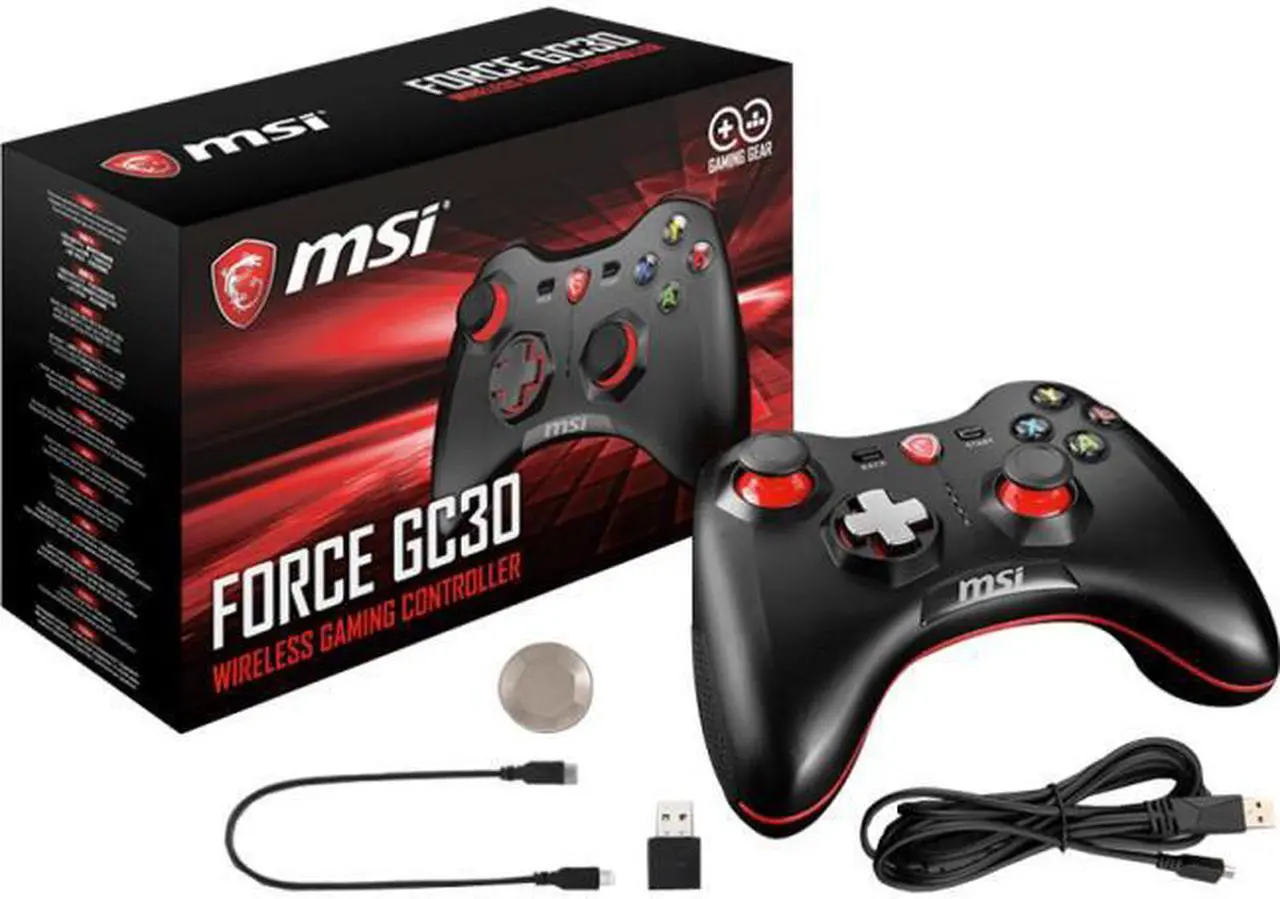 Alt view image 7 of 8 - MSI AC Force GC30 GAMING Controller WL 2m USB PC Android devices PS3 Lithium