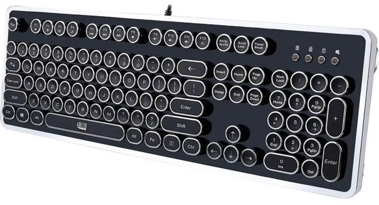 Alt view image 6 of 7 - ADESSO AKB-636UB ADESSO FANCY TYPEWRITER MECHANICAL USB KEYBOARD, RETRO ELEGANT DESIGN WITH ADJUS