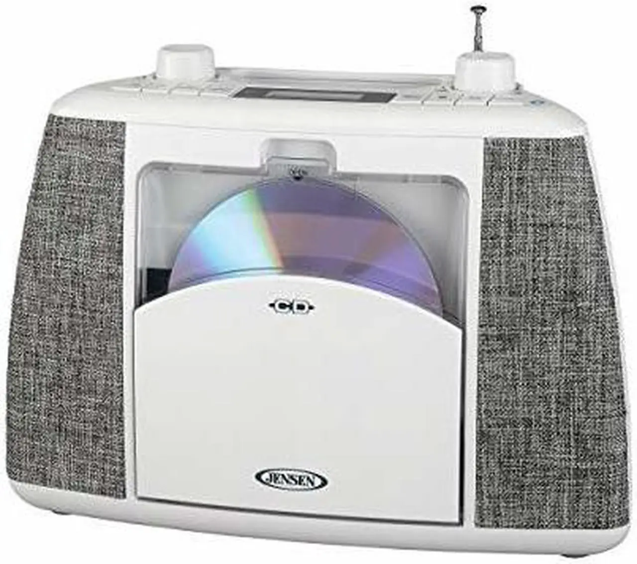 Alt view image 3 of 3 - Jensen CD-565 Portable Bluetooth CD Music System, Gray & White