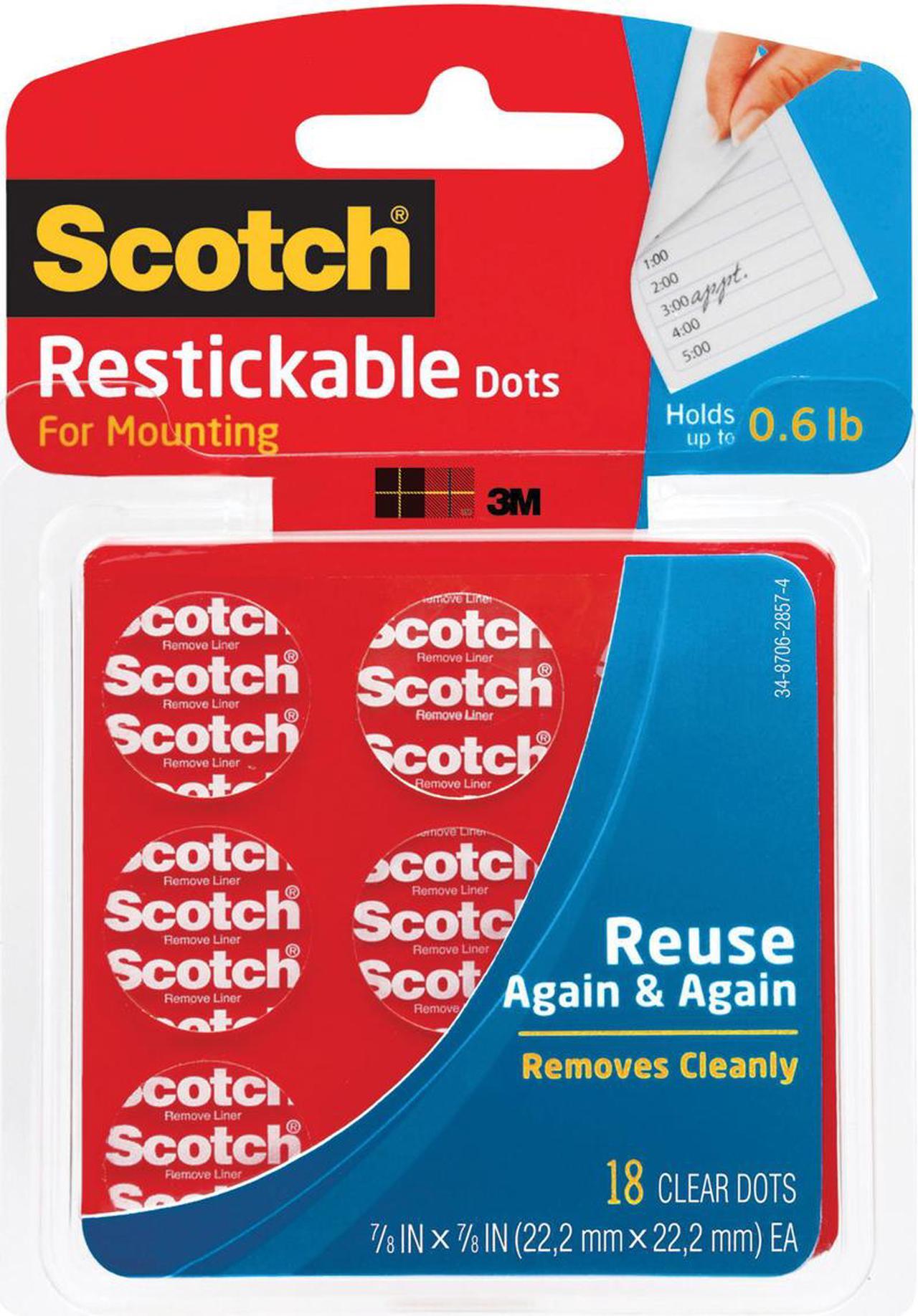Alt view image 9 of 17 - Scotch Restickable Dots 7/8" 18/Pkg-Clear