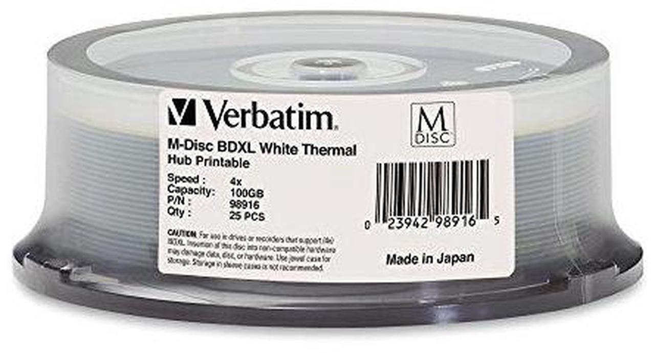 Alt view image 2 of 9 - VERBATIM CORPORATION 98916 25PK M-DISC BDXL 4X 100GB WHITE