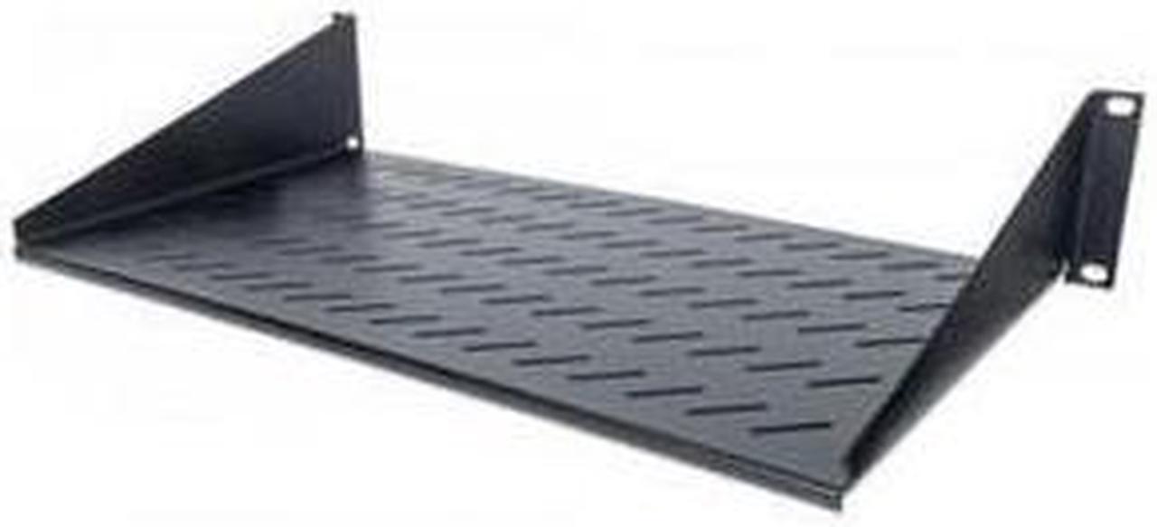 Main image of Intellinet 19" Cantilever Shelf, 2U, 2-Point Front Mount, 250 mm (9.84 in.) Depth, Vented, Black