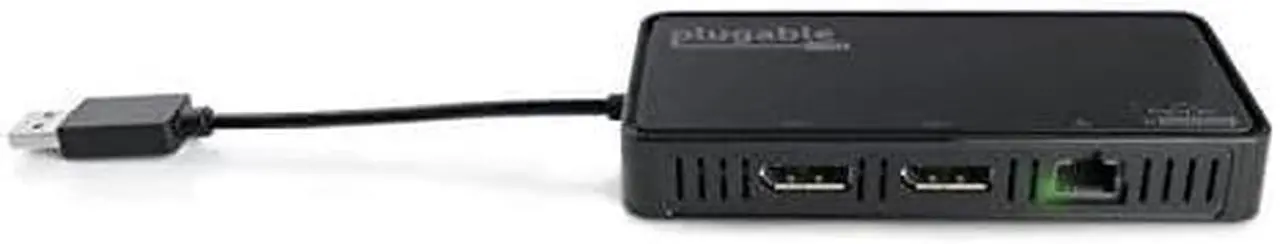Alt view image 7 of 7 - Plugable DisplayLink 4K Dual Monitor Adapter with Ethernet - USB 3.0 to DisplayPort