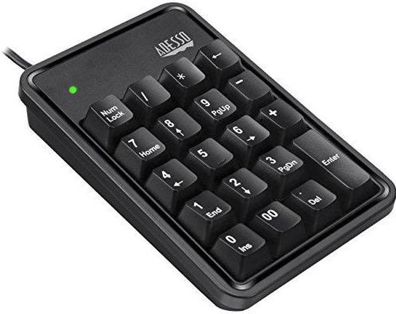 Adesso 19-Key Usb Numeric Keypad ,Built-In 3-Port  Usb Hubs , Durable  Mechnical