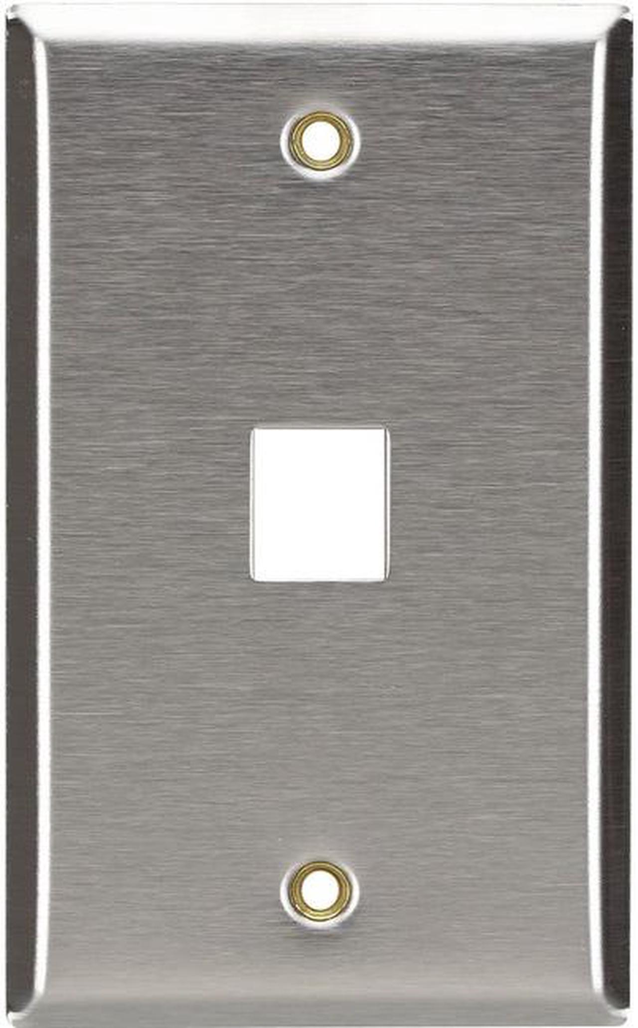 Main image of Black Box Keystone Wallplate - Stainless Steel Single-Gang 1-Port
