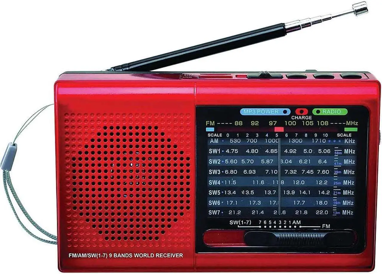 Alt view image 9 of 14 - 9 BAND BT/USB/SD RDIO RED