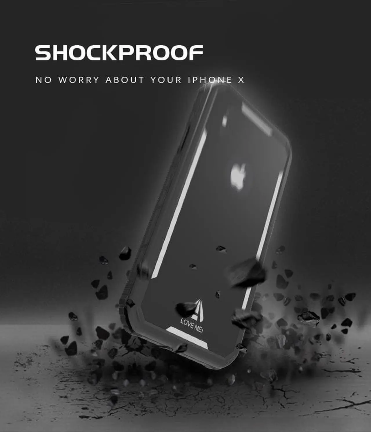 Alt view image 5 of 7 - LOVE MEI IP68 Underwater Waterproof case for iPhone X 5.8inch Water proof impermeable Shockproof Cover PC + TPU Case Pouch Shell (Gold)