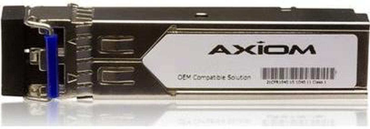 Axiom SFP Transceiver Modules are certified 100% compliant in all OEM applications. They are pre-configured with an application specific code to meet the requirement set forth by the router and switch OEMs. Axiom compatible transceivers per