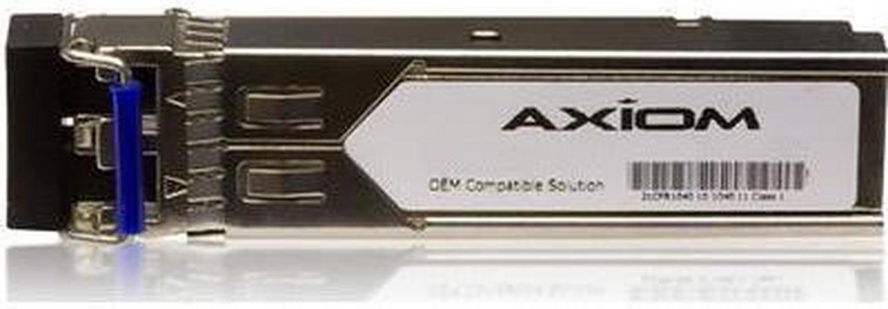 Axiom SFP Transceiver Modules are certified 100% compliant in all OEM applications. They are pre-configured with an application specific code to meet the requirement set forth by the router and switch OEMs. Axiom compatible transceivers per