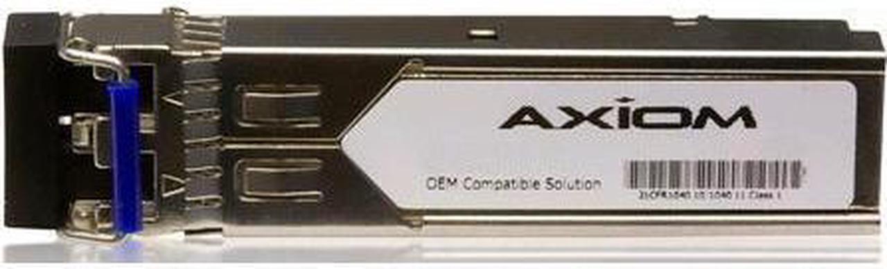 Axiom SFP Transceiver Modules are certified 100% compliant in all OEM applications. They are pre-configured with an application specific code to meet the requirement set forth by the router and switch OEMs. Axiom compatible transceivers per