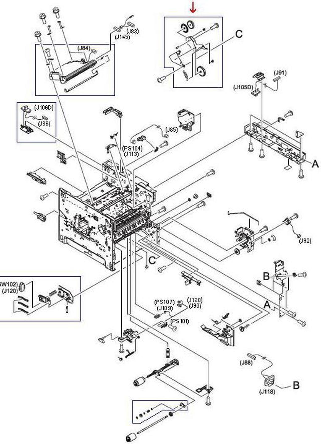 Main image of HP 5851-2766 Swing Plate Assembly - For Tray 2 Paper Lift Assembly