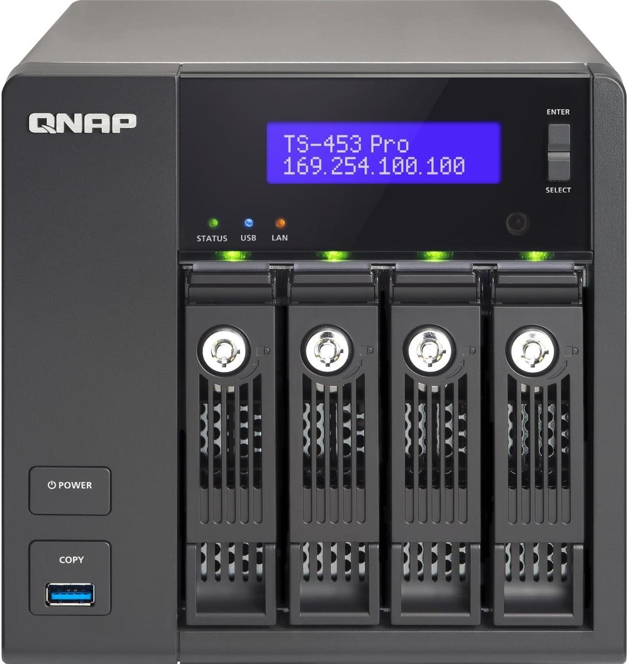 Alt view image 4 of 6 - QNAP TS-453 Pro (8GB RAM version) 4-Bay Professional-grade NAS, Intel 2.0 GHz Quad Core CPU with Media Transcoding