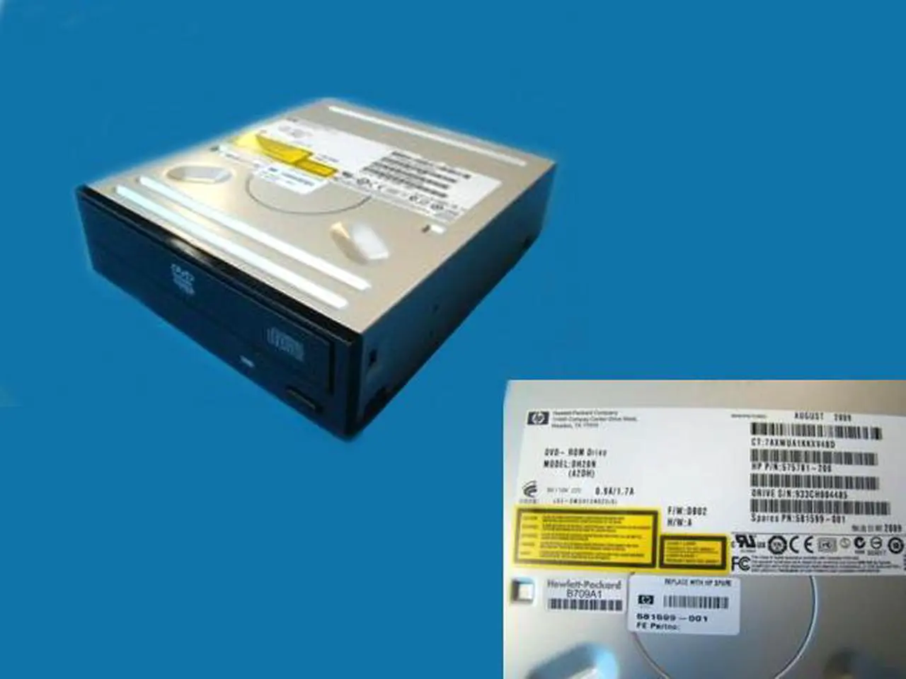 Main image of Hp 581599-001 16X Sata Internal Dvdrom Drive For Microtower By Small Form Factor Pc By Workstation
