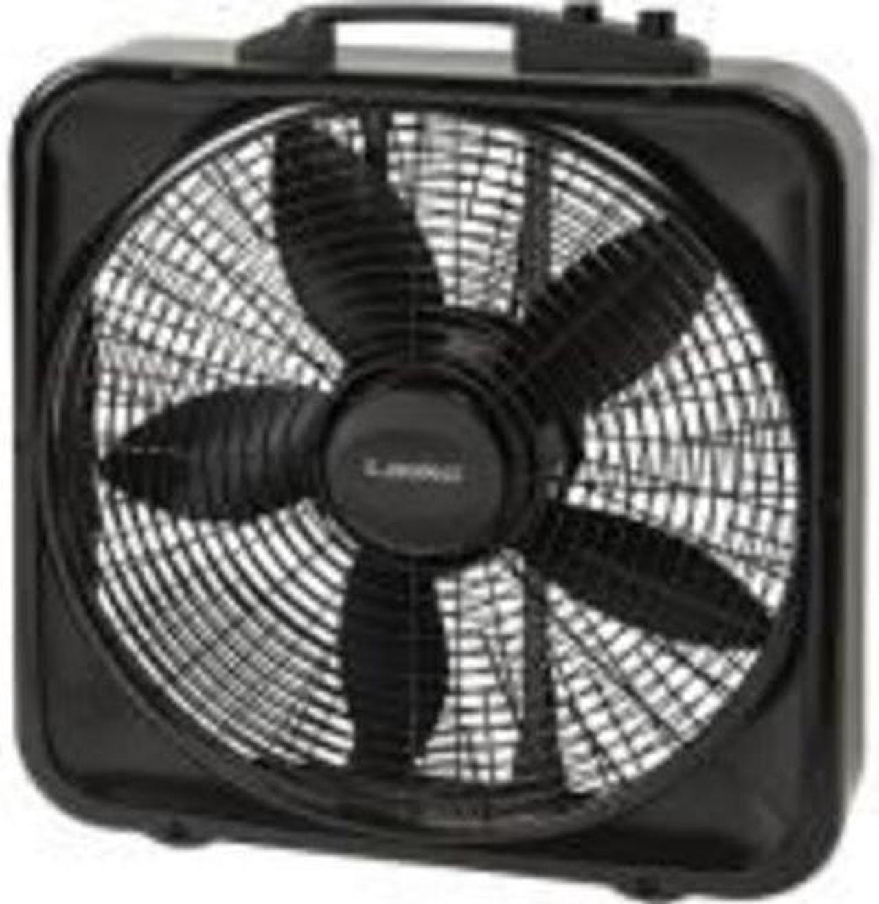 Alt view image 12 of 15 - Lasko 20" Weather-Shield Select Box Fan with Thermostat - 20" Diameter - 3 Speed - Carrying Handle, Thermostat, Anti-slip Feet - 22.5" Height x 4.5" Width - Black