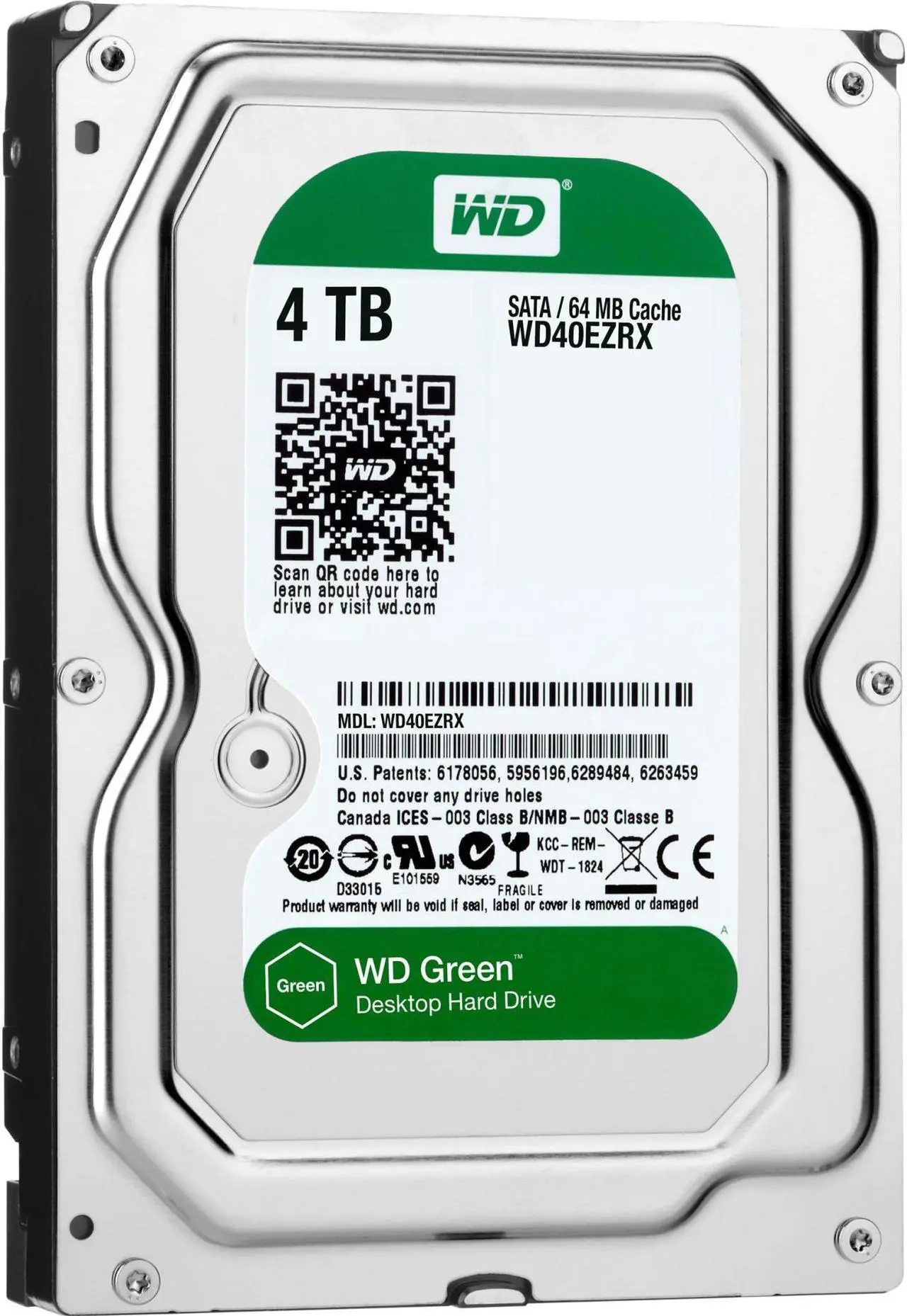 Main image of Western Digital New With Standard Mfg Warranty. Wd Green 4Tb 5400Rpm (lipower) Sata6Gbps 64Mb Buffer 3.5 Inch Desktop Hard Disk Drive