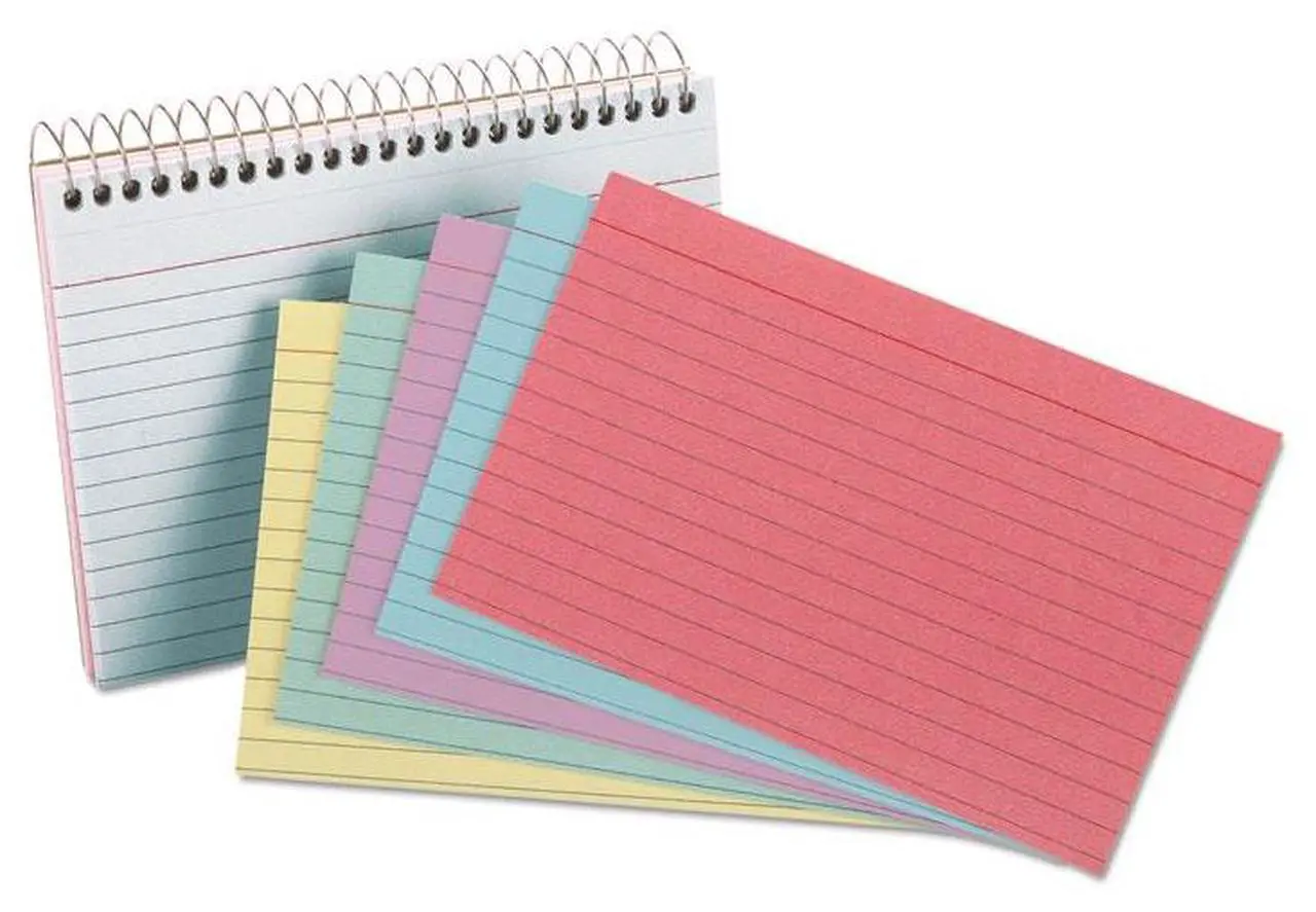 Alt view image 6 of 9 - Oxford 40286 Spiral Index Cards, 4 x 6, Blue/Violet/Canary/Green/Cherry, 50/Pack