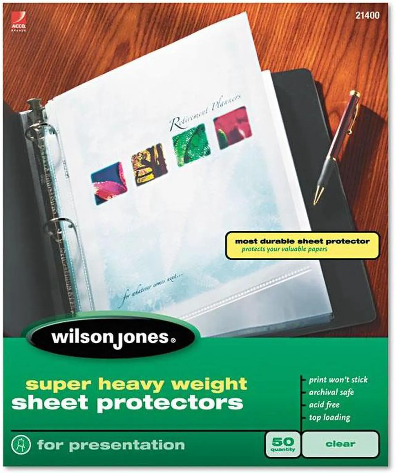 Alt view image 7 of 7 - Super Heavy Weight Sheet Protector, Non-Glare Finish, Clear, 50/Box