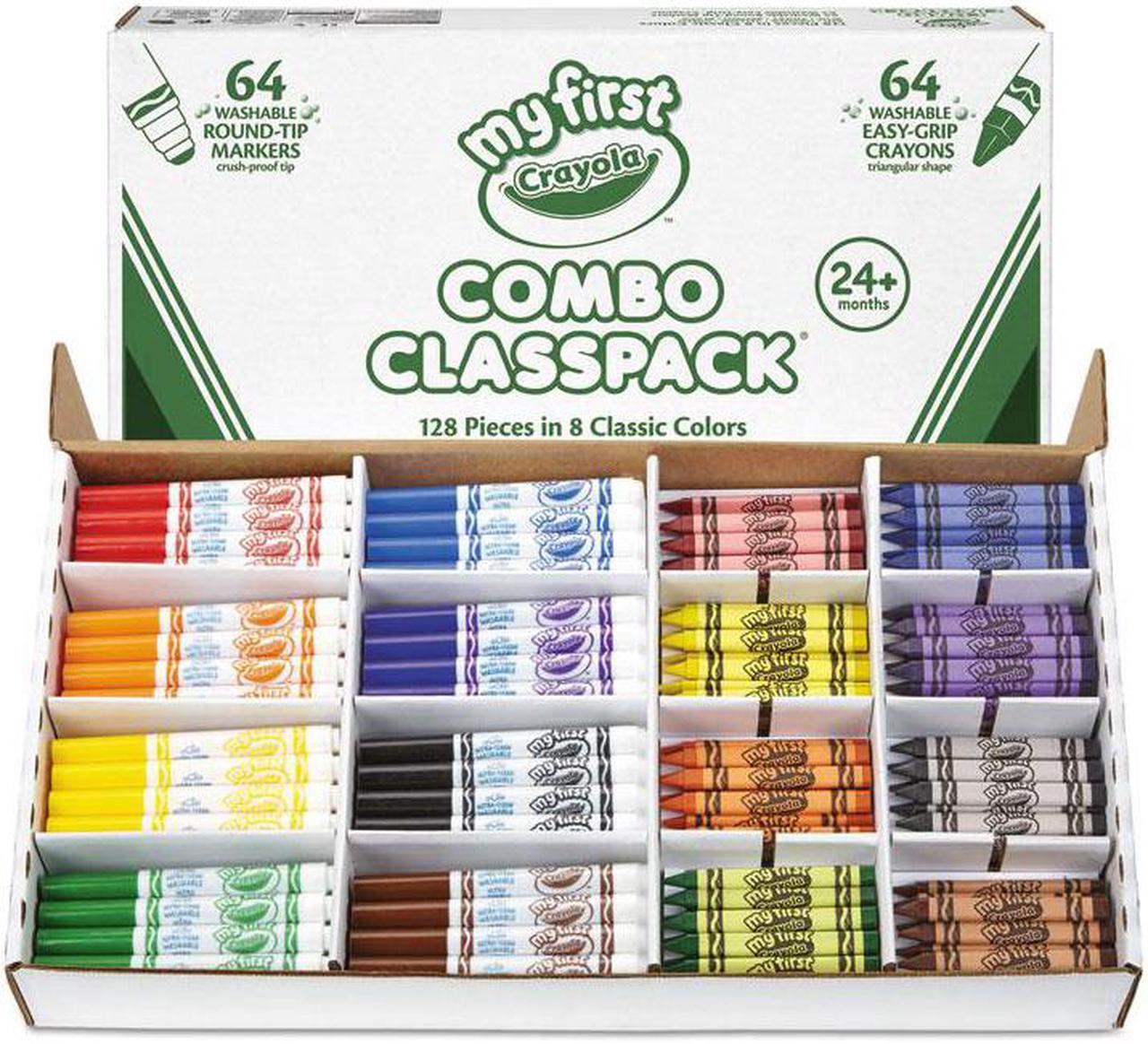 Main image of Crayola 81-8128 My First Crayons And Markers Combo Classpack, Eight Colors, 128/Set