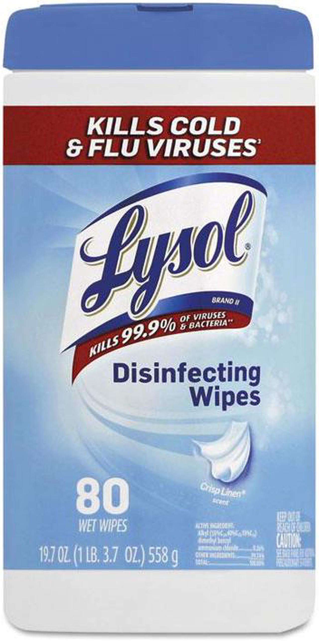 Main image of LYSOL Brand Disinfecting Wipes Crisp Linen Scent 7 x 8 80/Canister 6 Canister/Carton 89346CT