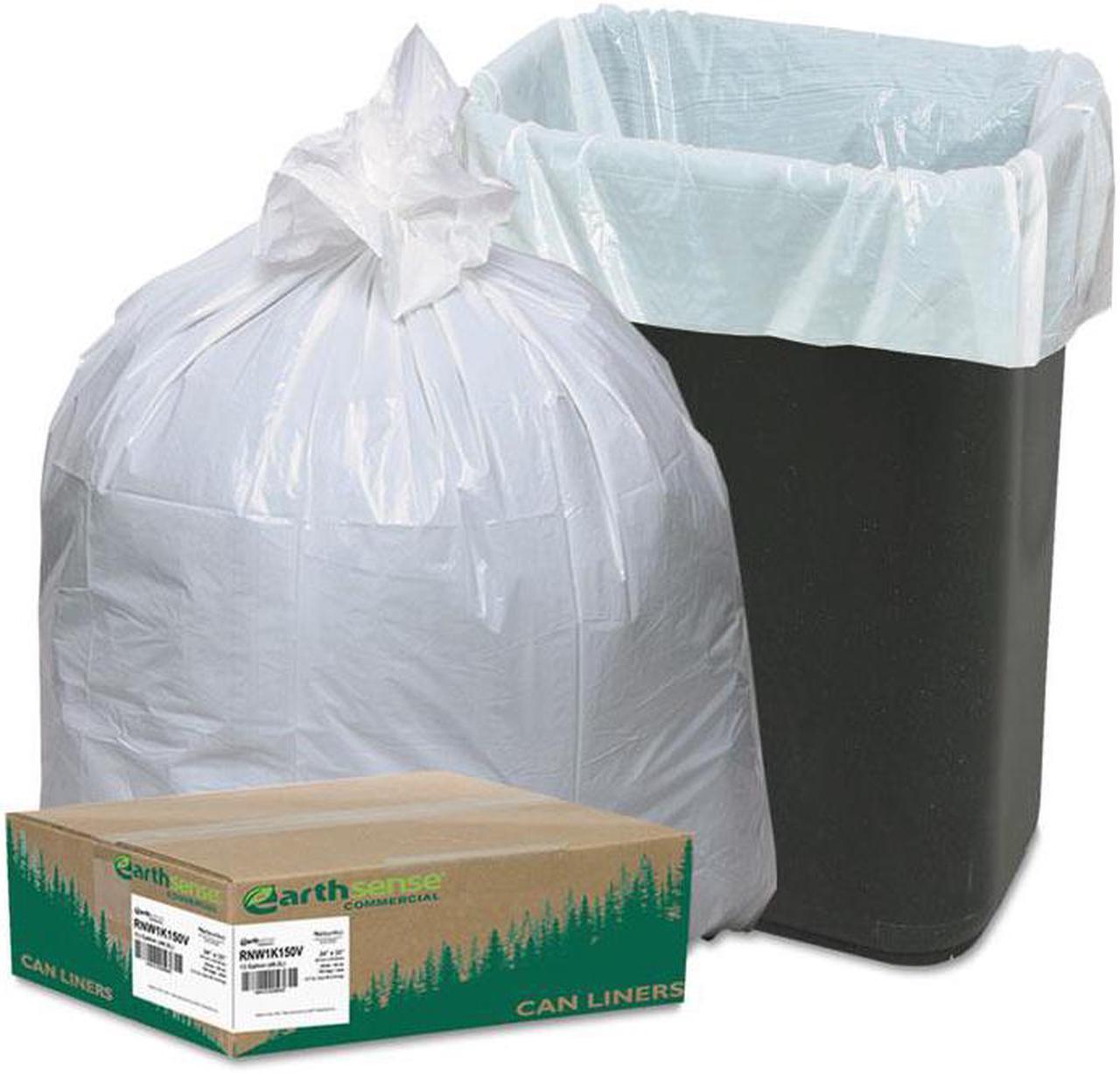 Main image of Earthsense RNW1K150V Recycled Tall Kitchen Bags, 13-16Gal, .8Mil, 24 X 33, White, 150 Bags/Box