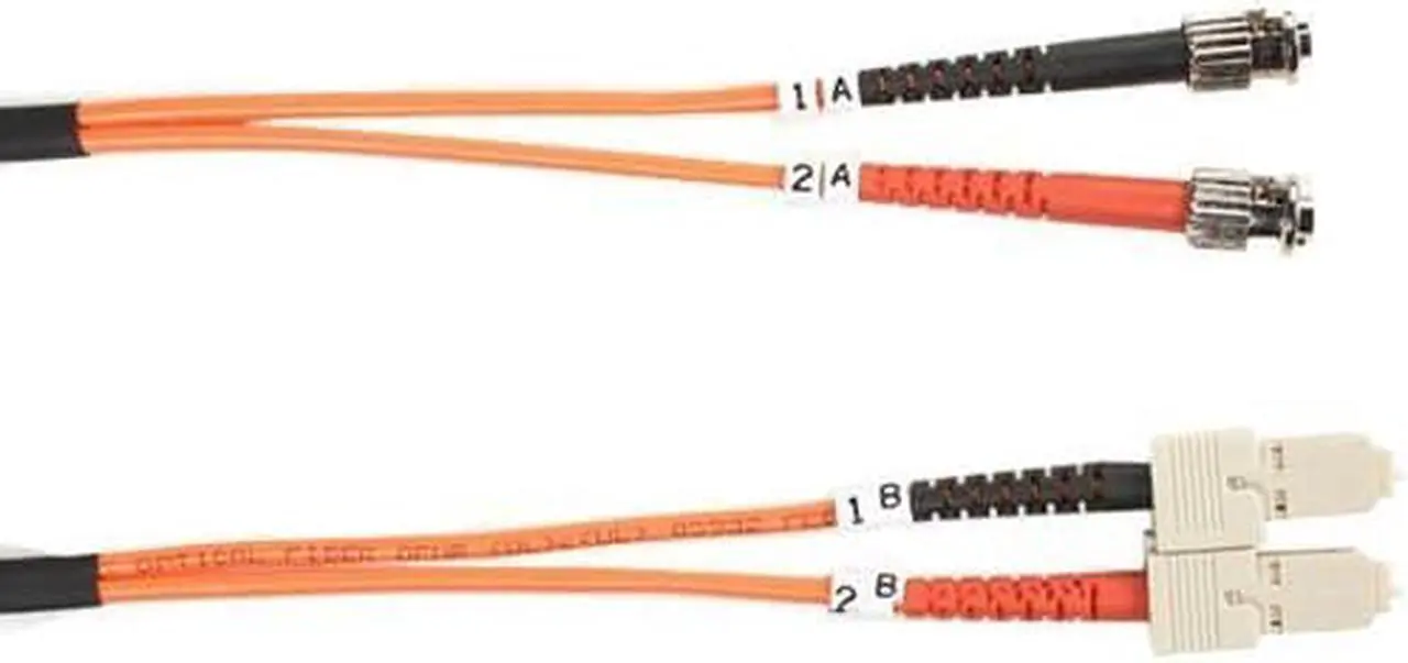 Alt view image 2 of 2 - OM1 62.5/125 MULTIMODE FIBER OPTIC PATCH CABLE - OFNR PVC, ST-SC, ORANGE, 2-M (6