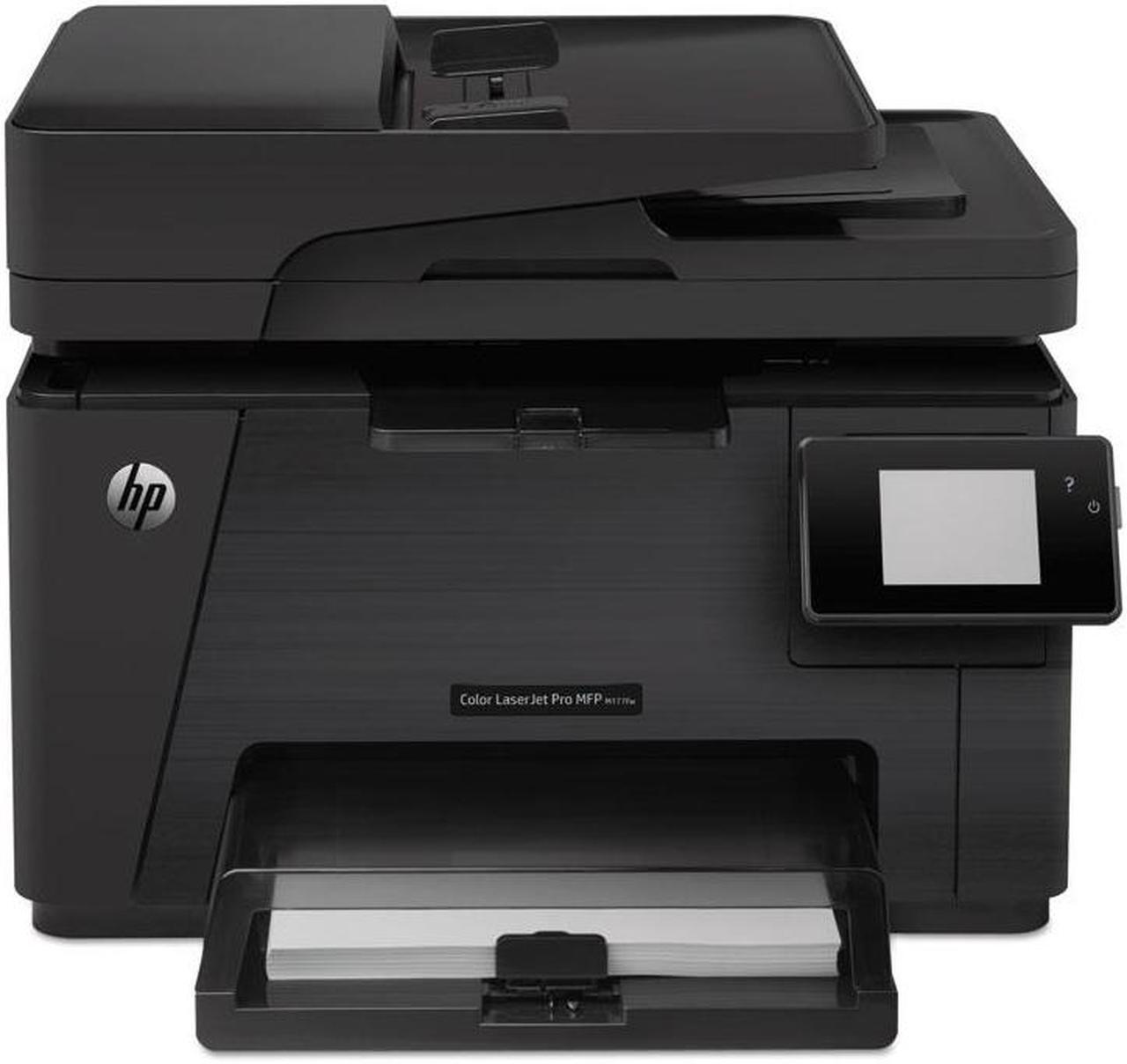 Alt view image 2 of 5 - HP Color LaserJet Pro MFP M177fw CZ165ABGJ Wireless Multifunction Laser Printer, Copier, Scanner, Fax - Up to 17 ppm Black, Up to 4 ppm Color - 2400 dpi - Hi-Speed USB 2.0 - Wi-Fi - 240V AC