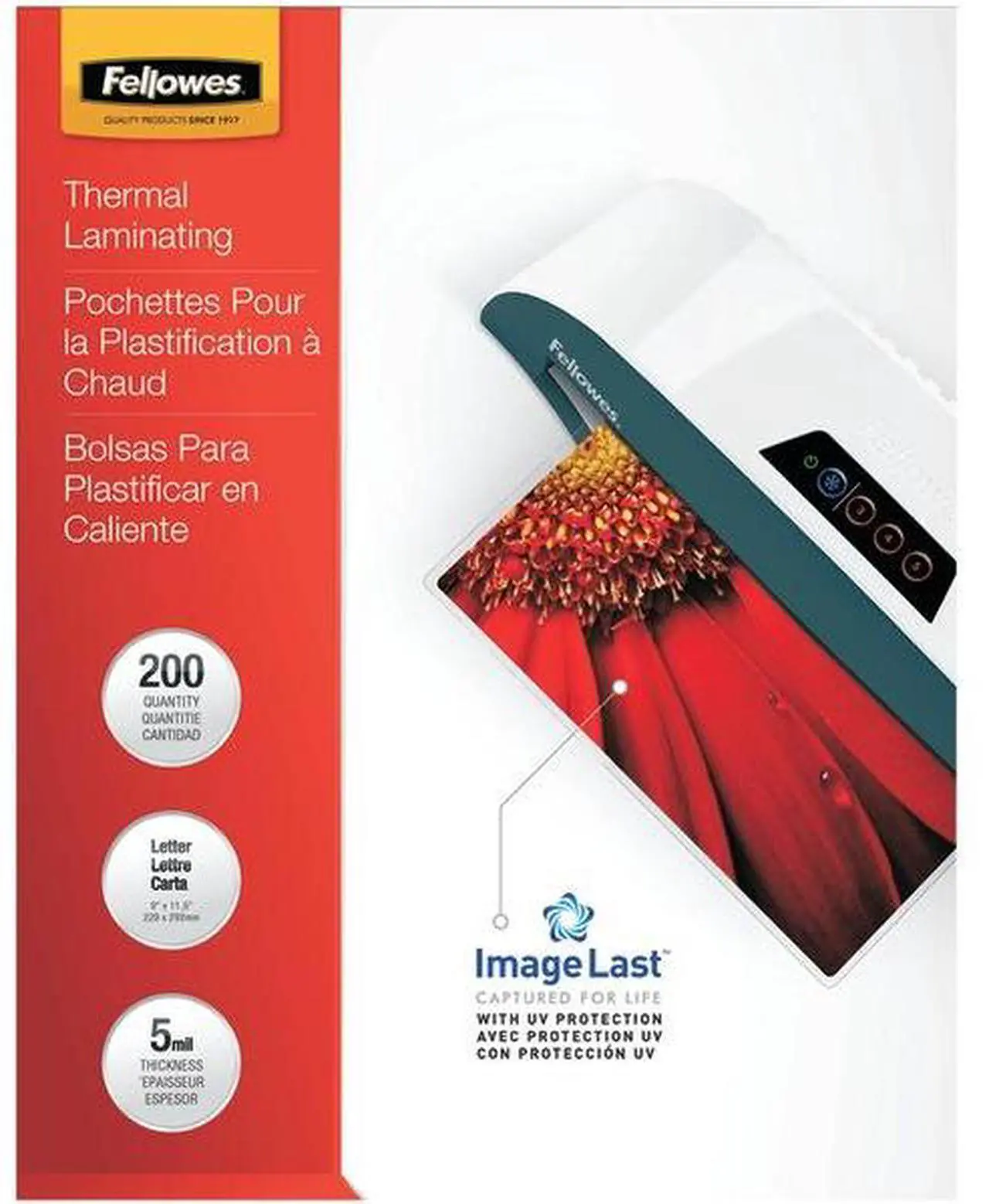 Alt view image 3 of 20 - Fellowes Laminating Pouches 5mil Ltr 200/PK Clear 5245301