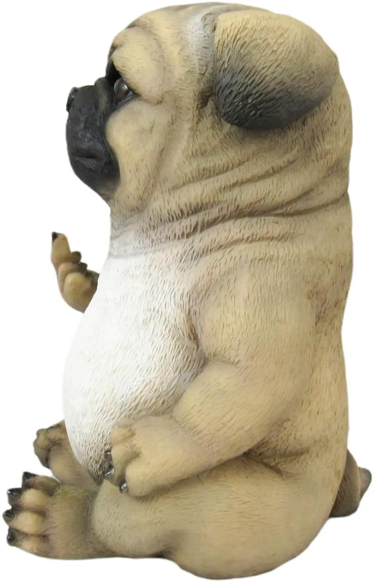 Alt view image 3 of 6 - Pug Life Cheeky Middle Finger-Flipping Pug Dog Hand Painted Resin Statue - Adorable 6.75-Inch Decorative Figurine for Your Home, Office, and Garden Display