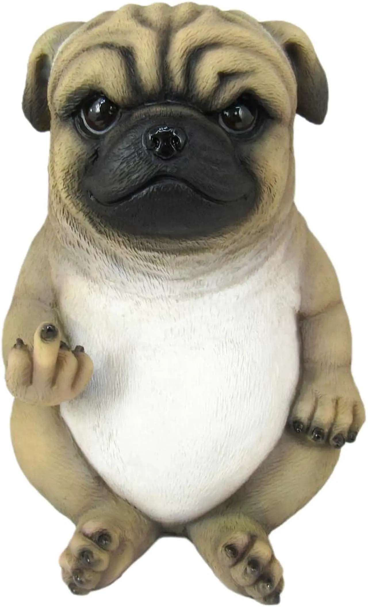 Alt view image 5 of 6 - Pug Life Cheeky Middle Finger-Flipping Pug Dog Hand Painted Resin Statue - Adorable 6.75-Inch Decorative Figurine for Your Home, Office, and Garden Display