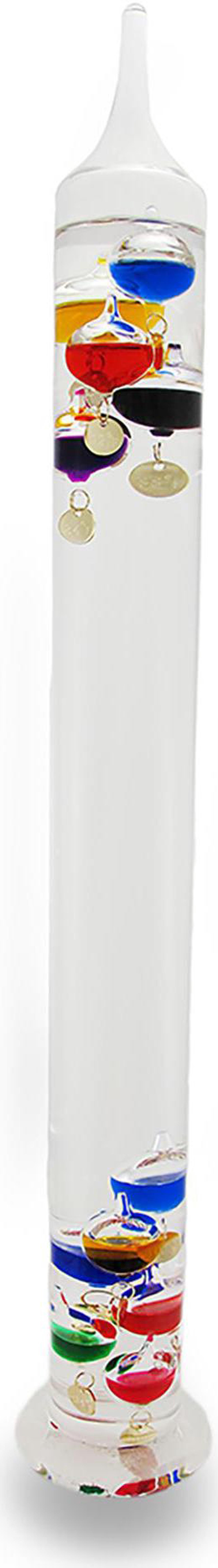 Main image of Exquisite 22-Inch High Glass Galileo Thermometer: Featuring 11 Colored Liquid-Filled Bubbles for Precision Temperature Readings and Decorative Elegance in Home or Office
