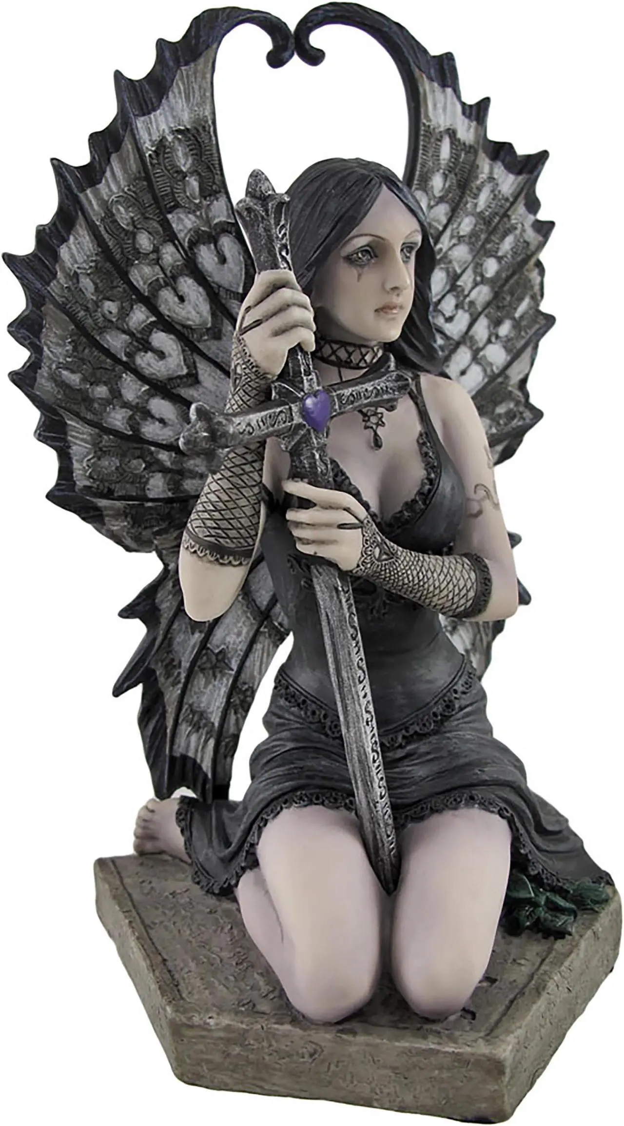 Alt view image 6 of 8 - Anne Stokes' 'Lost Love' Hand Painted 6.25-Inch Mourning Fairy Cast Resin Statue - Crafted in Exquisite Detail - Ideal for Gothic and Dark Art Enthusiasts