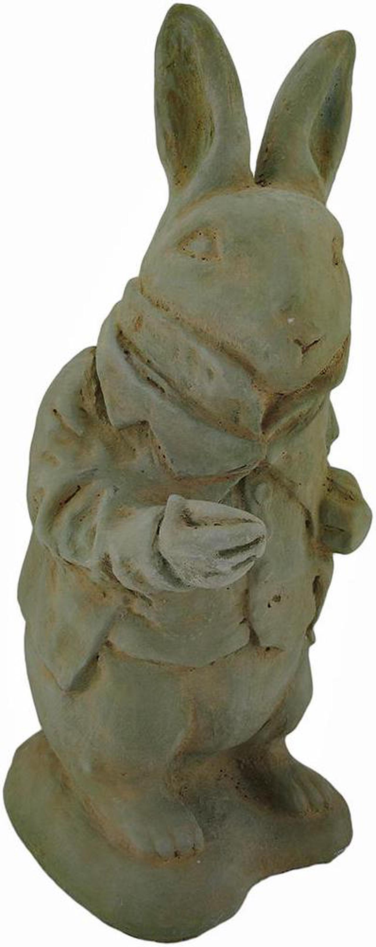 Main image of Alice in Wonderland White Rabbit Verdigris Finish Statue 14 in-CEMENT