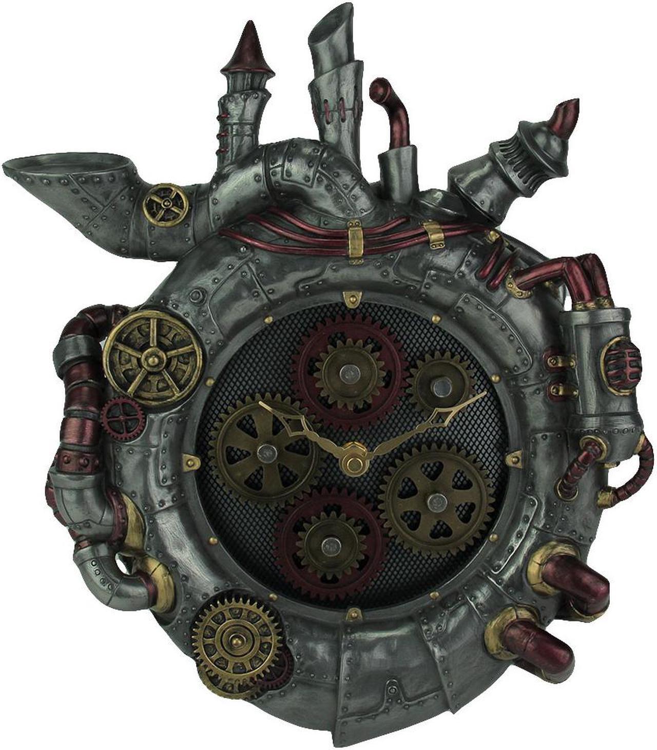 Main image of Magnum Opus Steampunk Style Wall Clock With Moving Gears