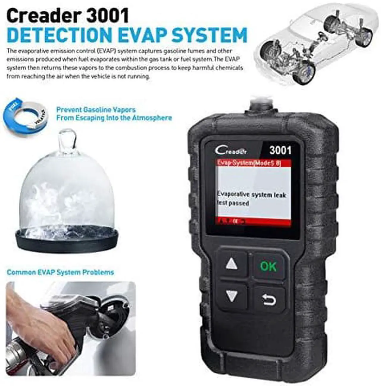 Alt view image 6 of 7 - LAUNCH Creader 3001 OBD2 Scanner with Full(10) OBD2 Function ,Automotive Engine Fault Code Reader CAN Scan Tool for OBD2 Protocol Vehicles Since 1996 (2020 Upgradable Version)