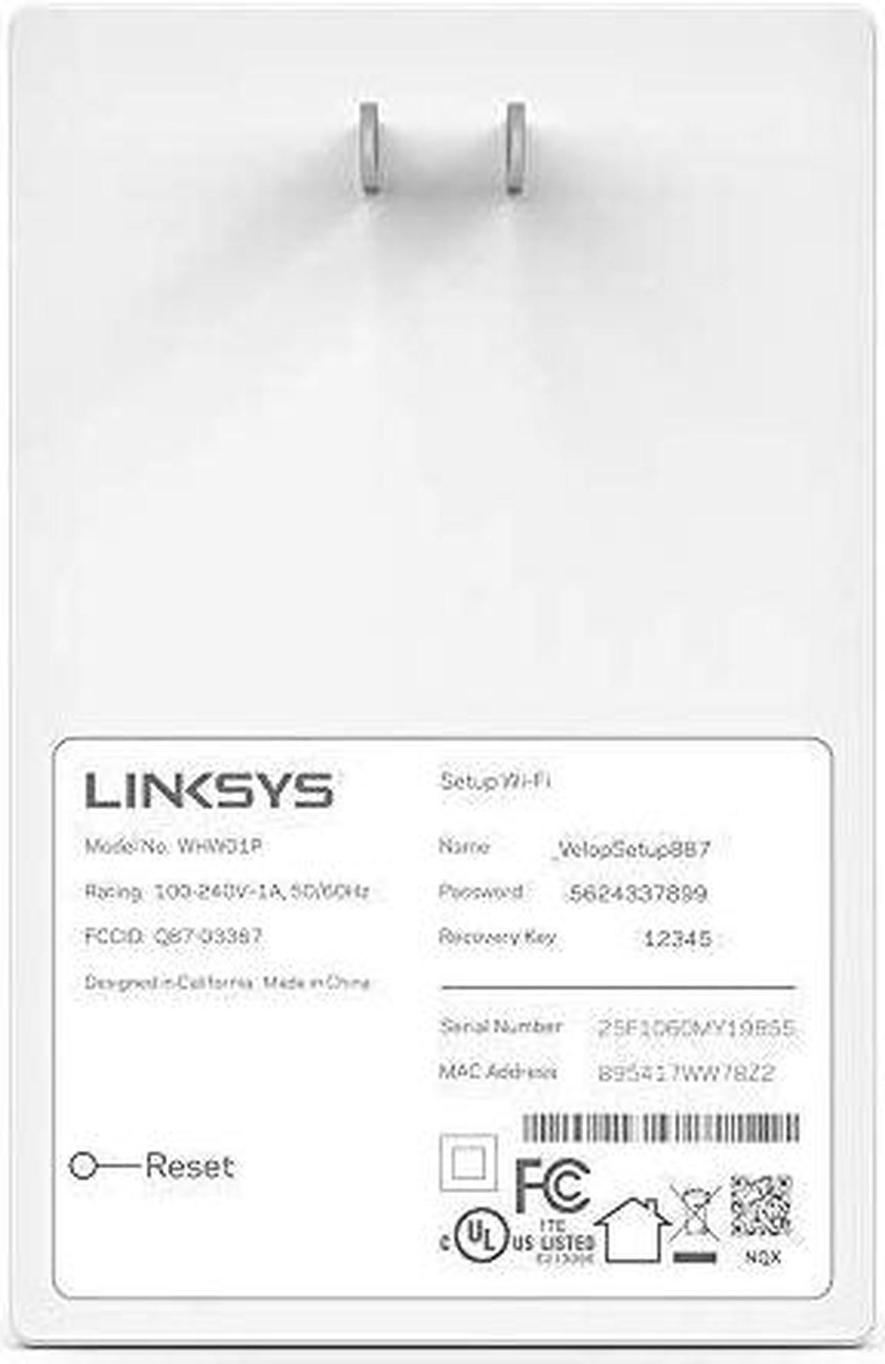 Alt view image 4 of 7 - Linksys WHW0101P Velop Mesh WiFi Extender: Wall Plug-in, Wireless Range and Speed Booster for Velop Mesh Wi-Fi System, Single Outlet (White)
