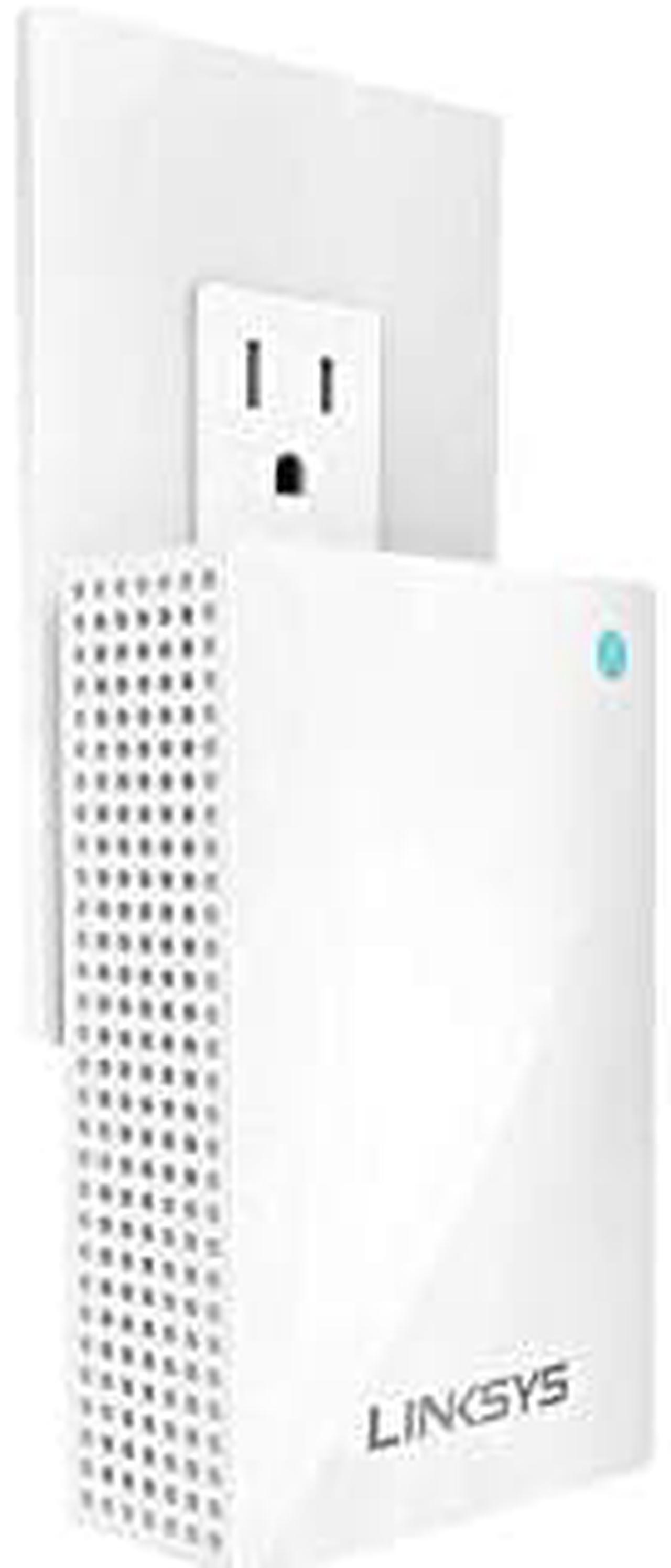 Alt view image 6 of 7 - Linksys WHW0101P Velop Mesh WiFi Extender: Wall Plug-in, Wireless Range and Speed Booster for Velop Mesh Wi-Fi System, Single Outlet (White)