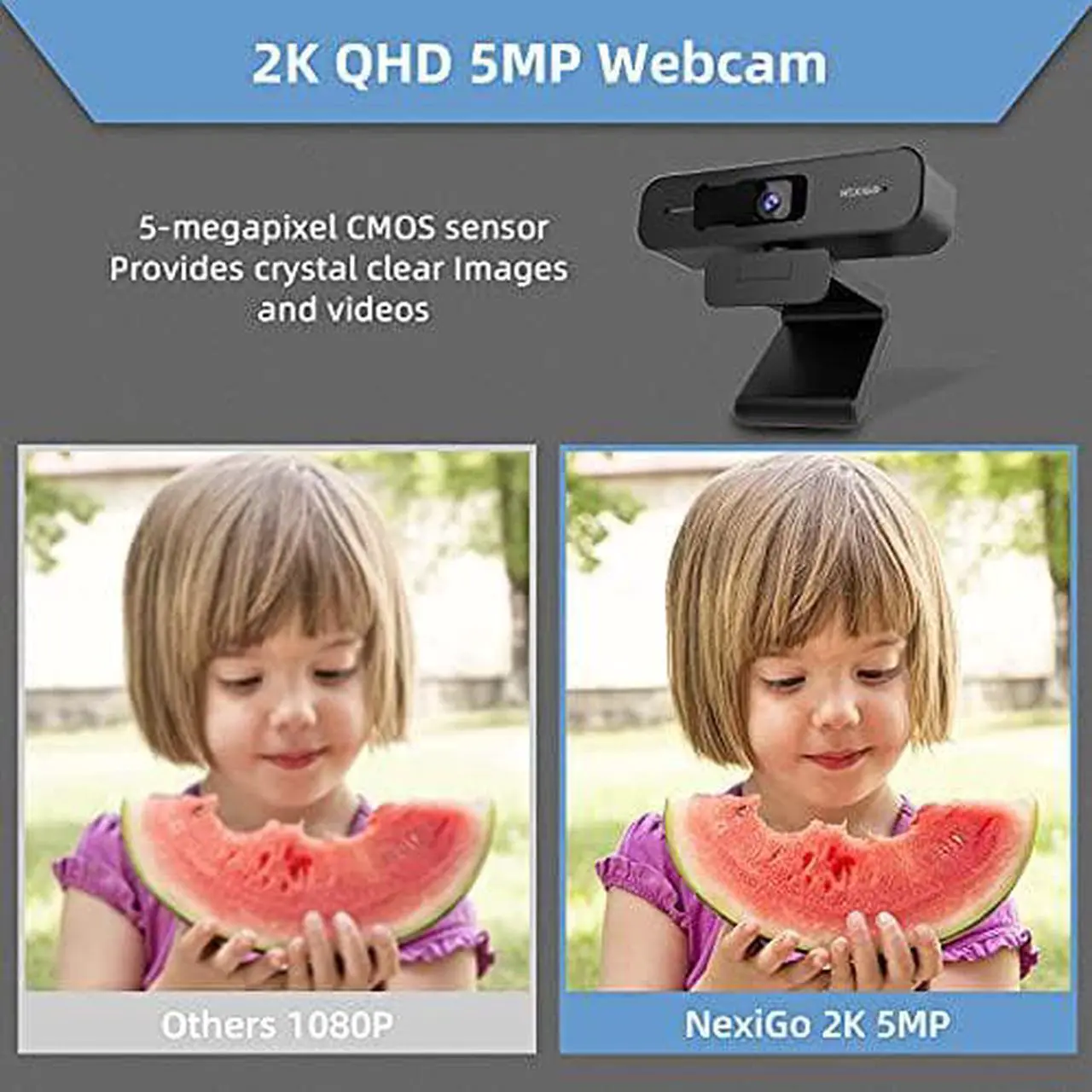 Alt view image 6 of 7 - Zoom Certified, NexiGo N940P 2K Zoomable Webcam with Remote and Software Controls | Sony Starvis Sensor | 1080P@ 60FPS | 3X Zoom in | Dual Stereo Microphone, for Zoom/Skype/Teams/Webex (Black)