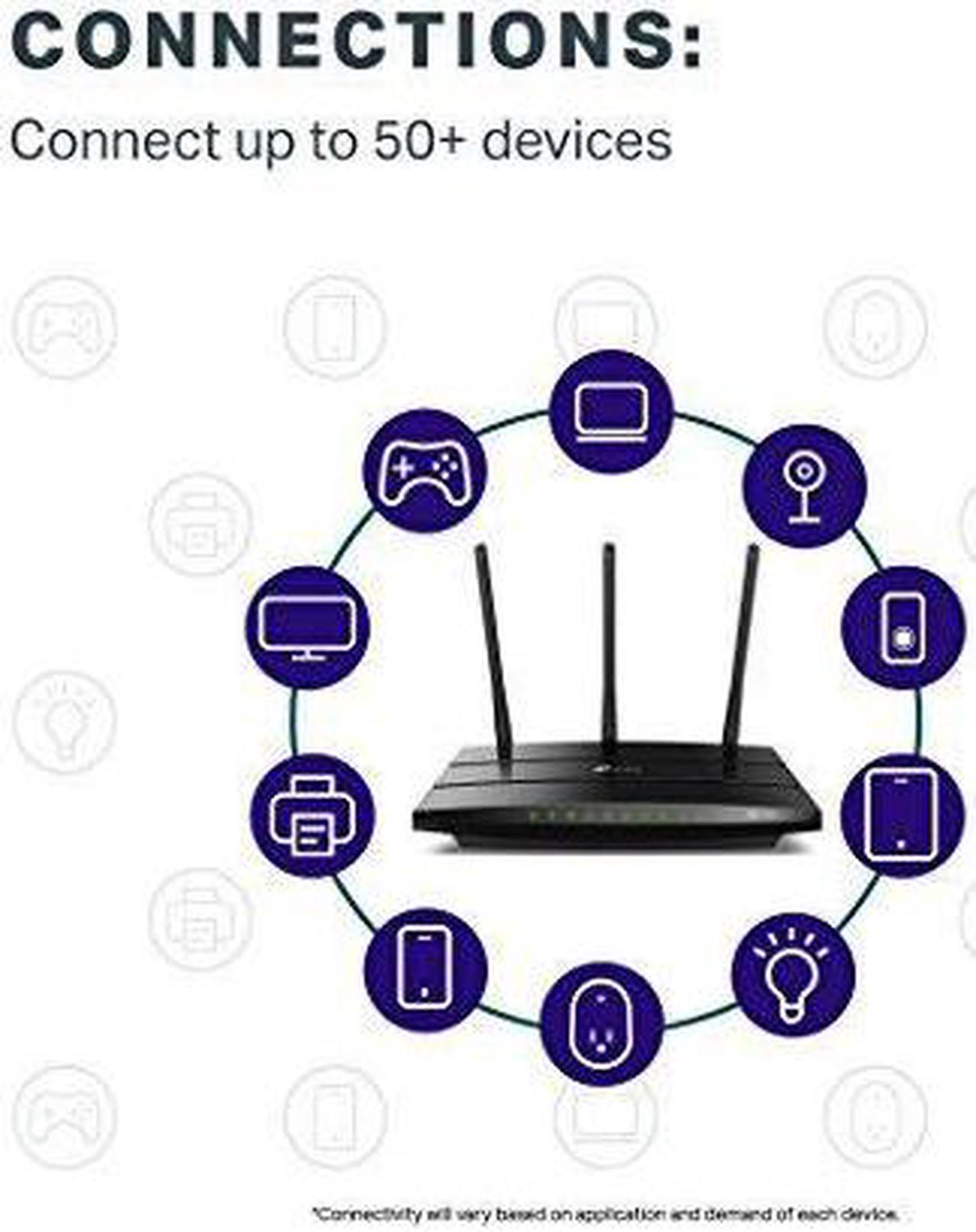 Alt view image 4 of 5 - TP-Link AC1750 Smart WiFi Router - Dual Band Gigabit Wireless Internet Router for Home, Works with Alexa, VPN Server, Parental Control&QoS(Archer A7)