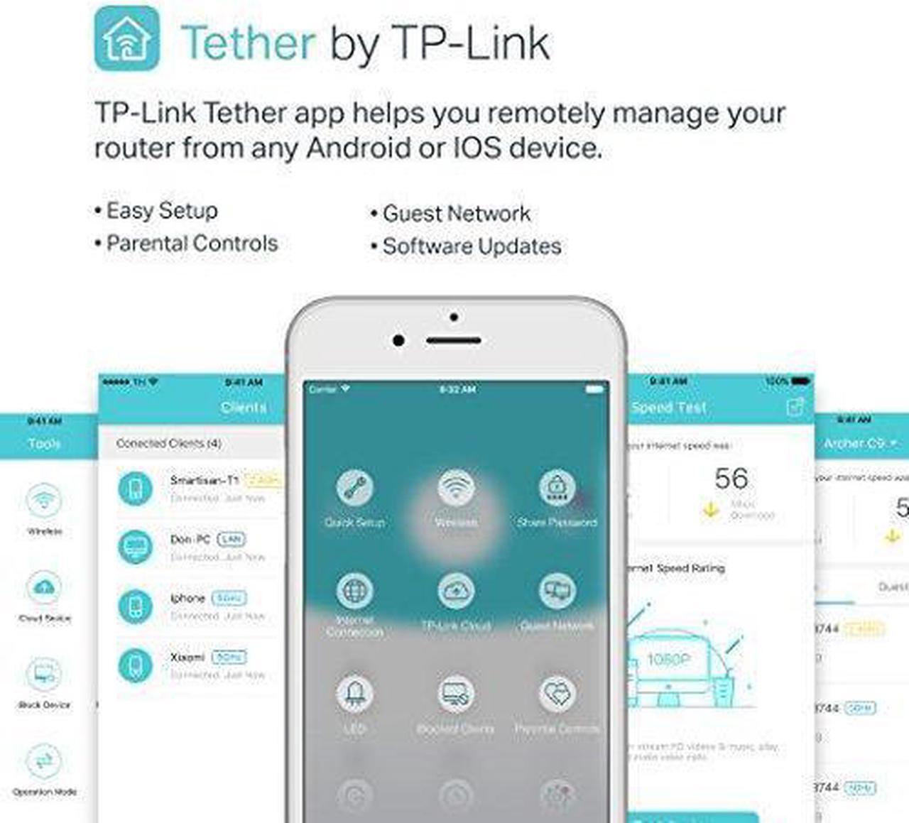 Alt view image 5 of 5 - TP-Link AC1750 Smart WiFi Router - Dual Band Gigabit Wireless Internet Router for Home, Works with Alexa, VPN Server, Parental Control&QoS(Archer A7)