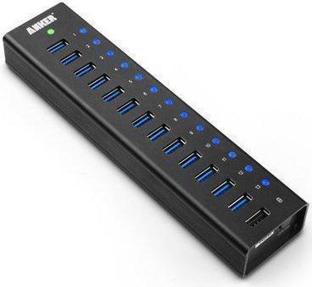 Main image of Anker 14-Port USB 3.0 Aluminum Data Hub with 13 Data Transfer Ports, Power IQ Charging Port and 60W Power Adapter for iPhone 7/ 6s Plus, iPad Air 2, Galaxy S Series, Note Series, Mac, PC and More