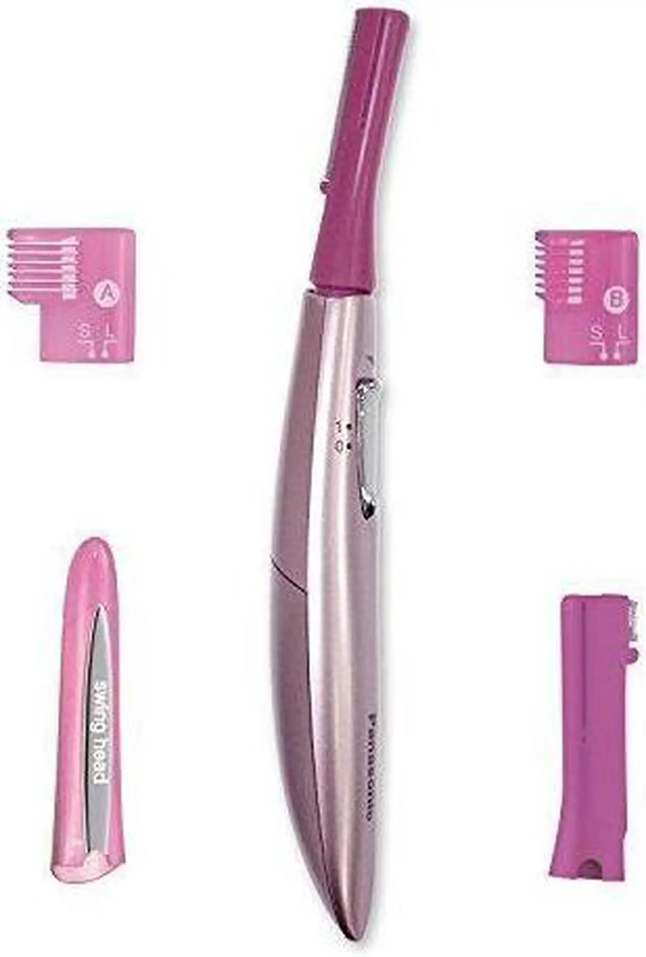 Alt view image 3 of 7 - Panasonic ES2113PC Facial Hair Trimmer for Women, with Pivoting Head and Eyebrow Trimmer Attachments, Battery-Operated