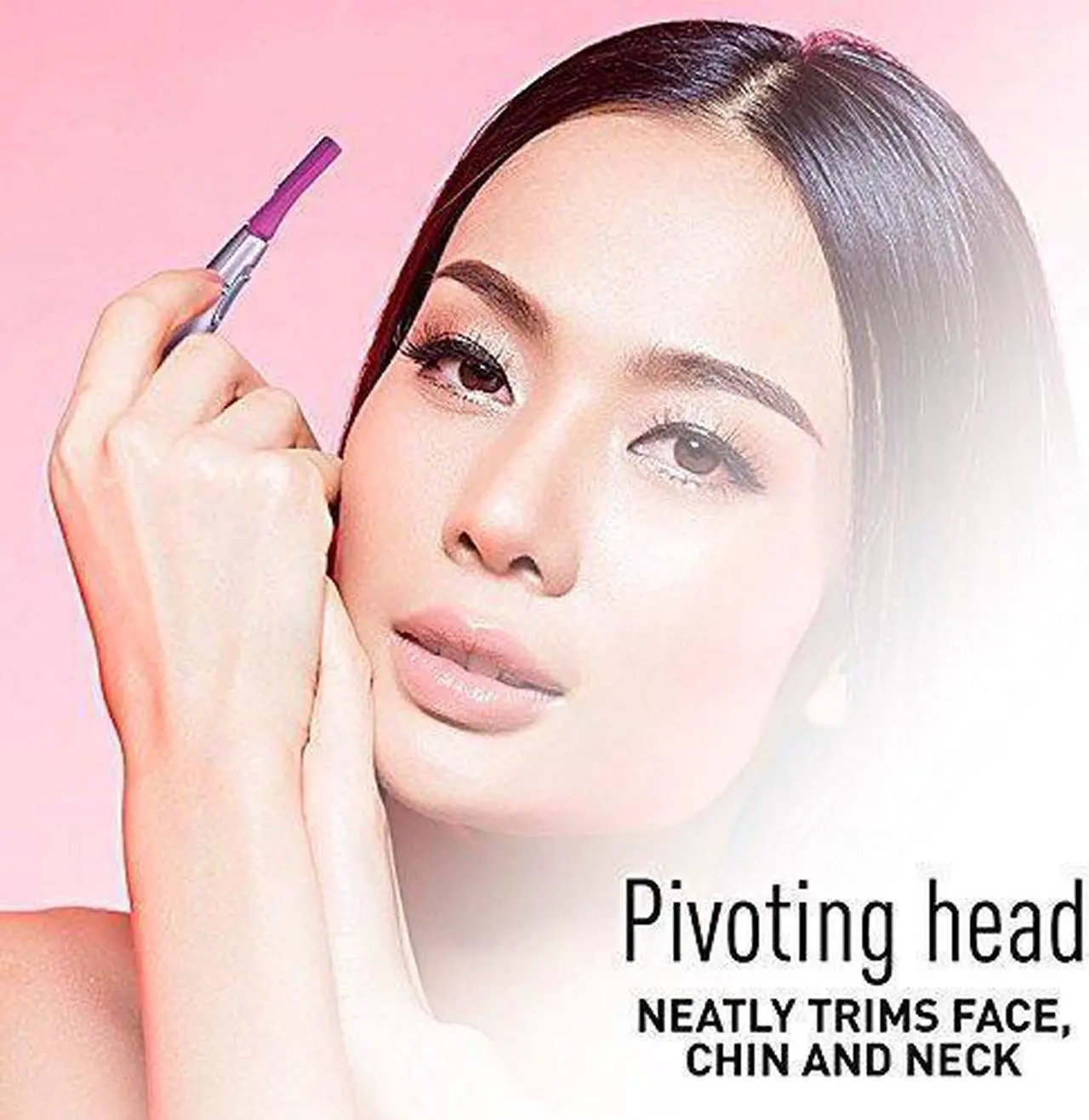 Alt view image 5 of 7 - Panasonic ES2113PC Facial Hair Trimmer for Women, with Pivoting Head and Eyebrow Trimmer Attachments, Battery-Operated