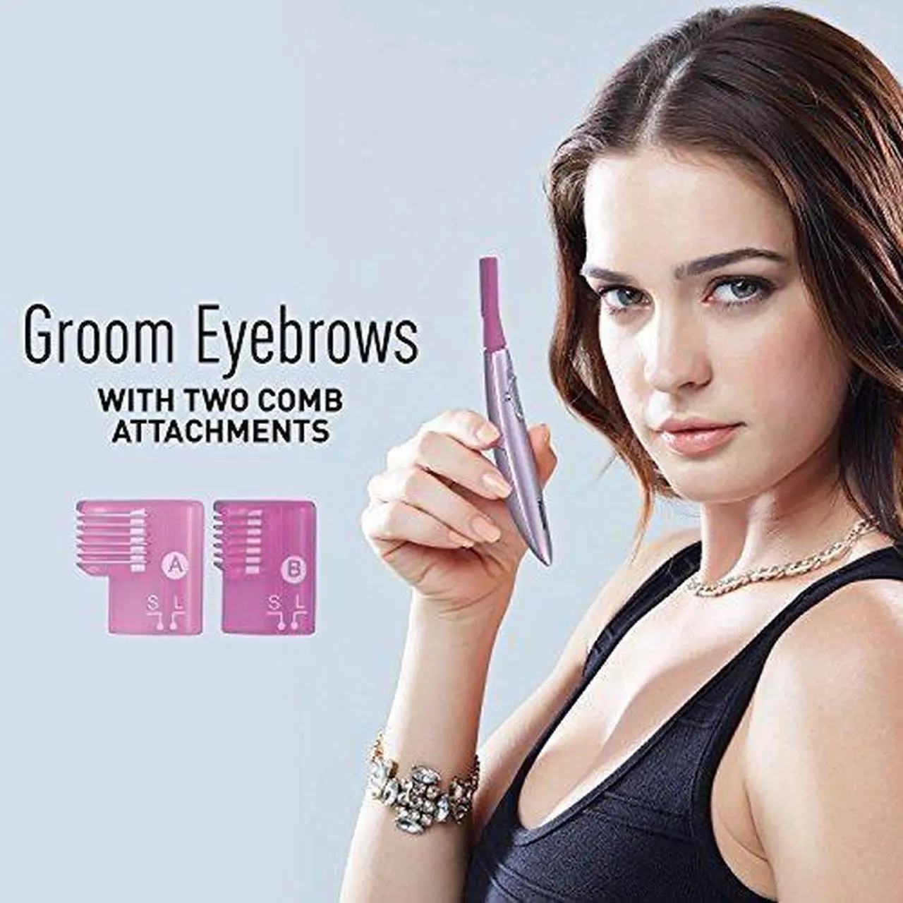 Alt view image 4 of 7 - Panasonic ES2113PC Facial Hair Trimmer for Women, with Pivoting Head and Eyebrow Trimmer Attachments, Battery-Operated