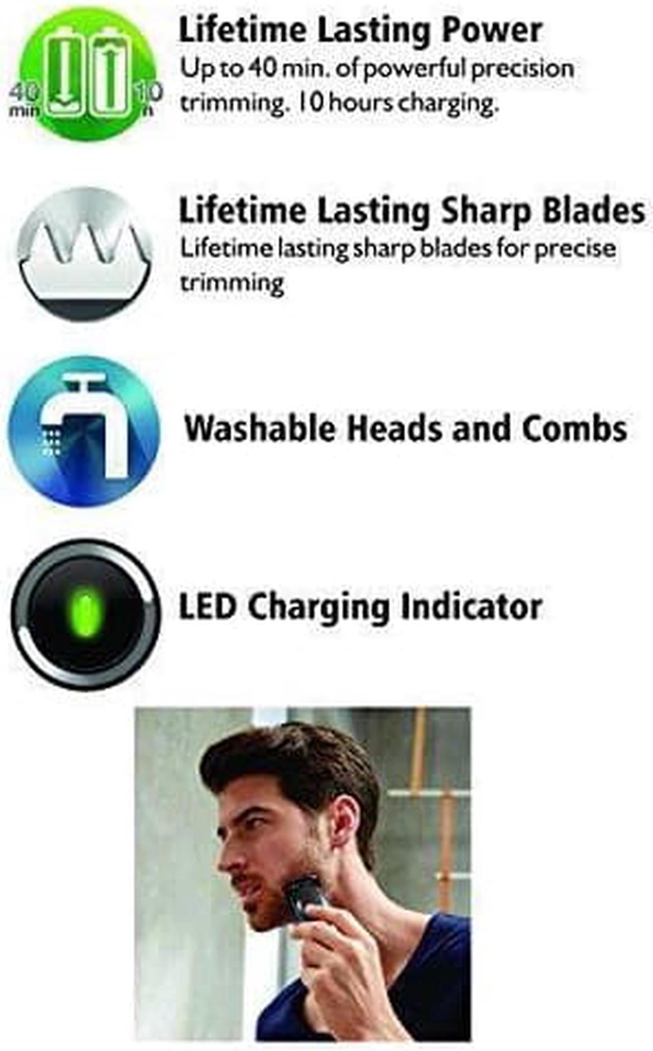 Alt view image 5 of 6 - Braun MGK3020 Men's Beard Trimmer for Hair / Head Trimming, Grooming Kit with 4 Combs, 13 Length Settings for Ultimate Precision