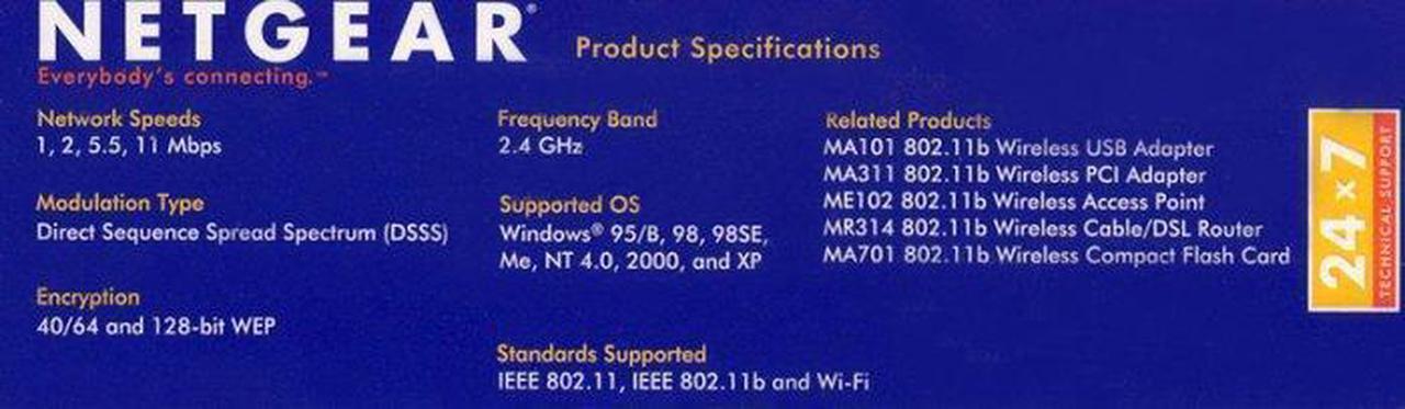 Alt view image 7 of 7 - Netgear MA401 802.11b Wireless PC Card